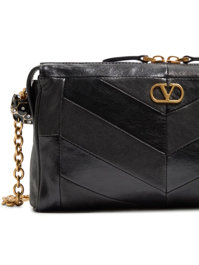 Valentino Garavani Rectangular Leather Bag With Chevron Pattern