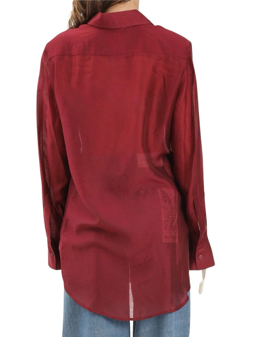 Mar De Margaritas Loose-Fit Lyocell Shirt With Classic Collar And Button-Down Closure