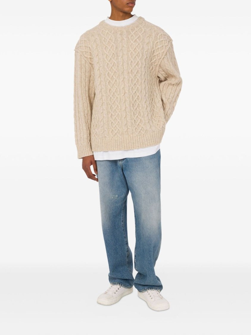 Moschino Beige Cable Knit Sweater
