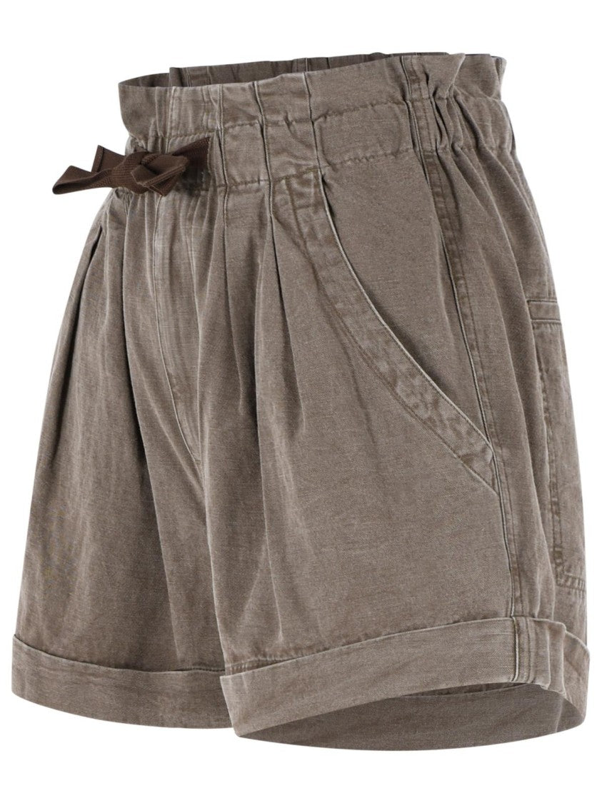 Isabel Marant Étoile Brown Nirma Cotton-Linen Shorts