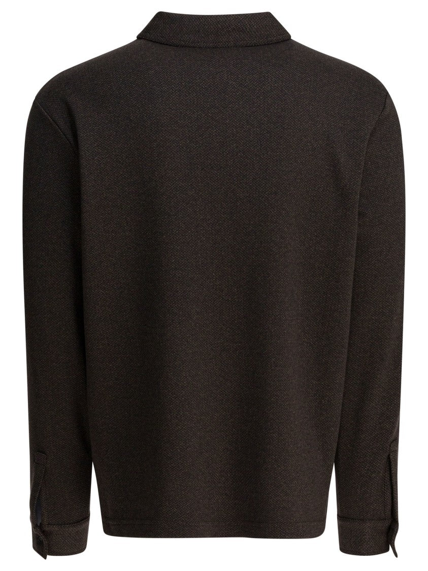 Vince Cotton-Poly-Wool Polo Shirt