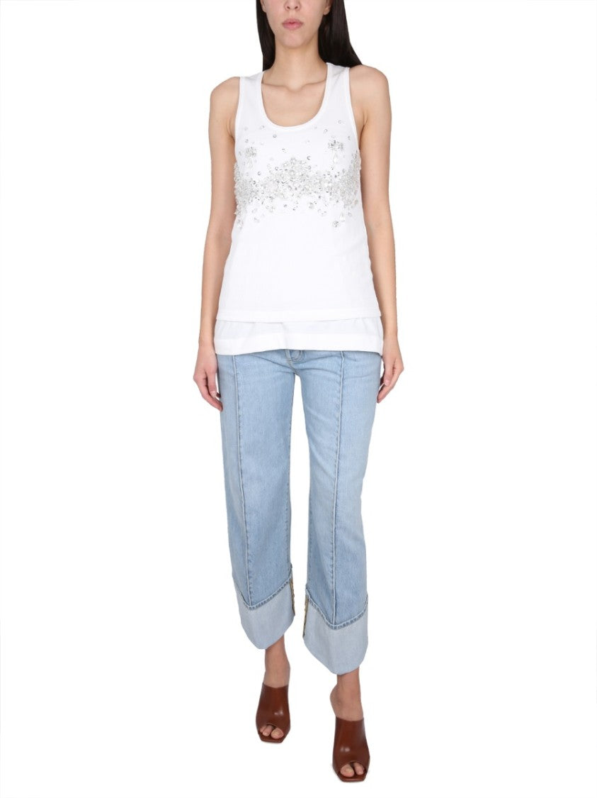 Bottega Veneta Double-Layered Jersey Top With Smooth Seamless Design