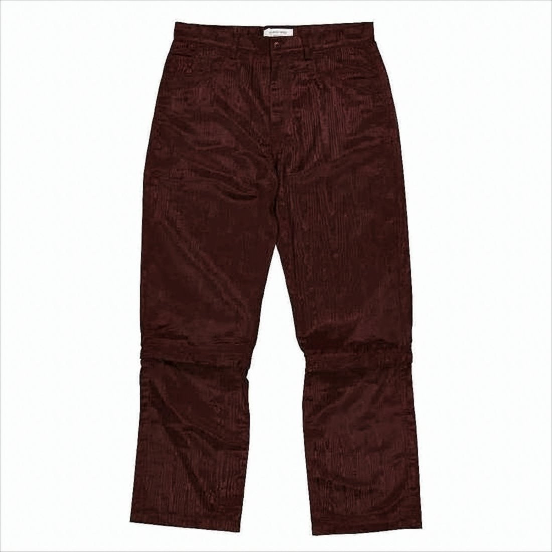 Marine Serre Textured Burgundy Straight-Leg Pants With Seam Detail