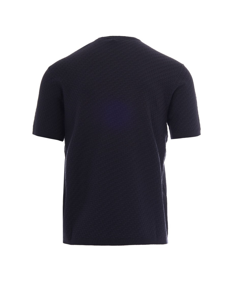 Emporio Armani Dark Navy Patterned Knit