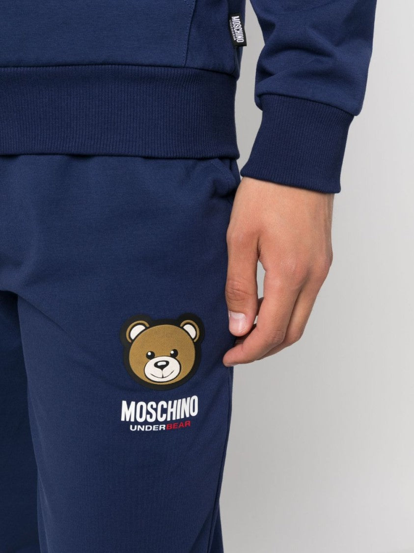 Moschino Navy Blue Stretch-Cotton Trousers