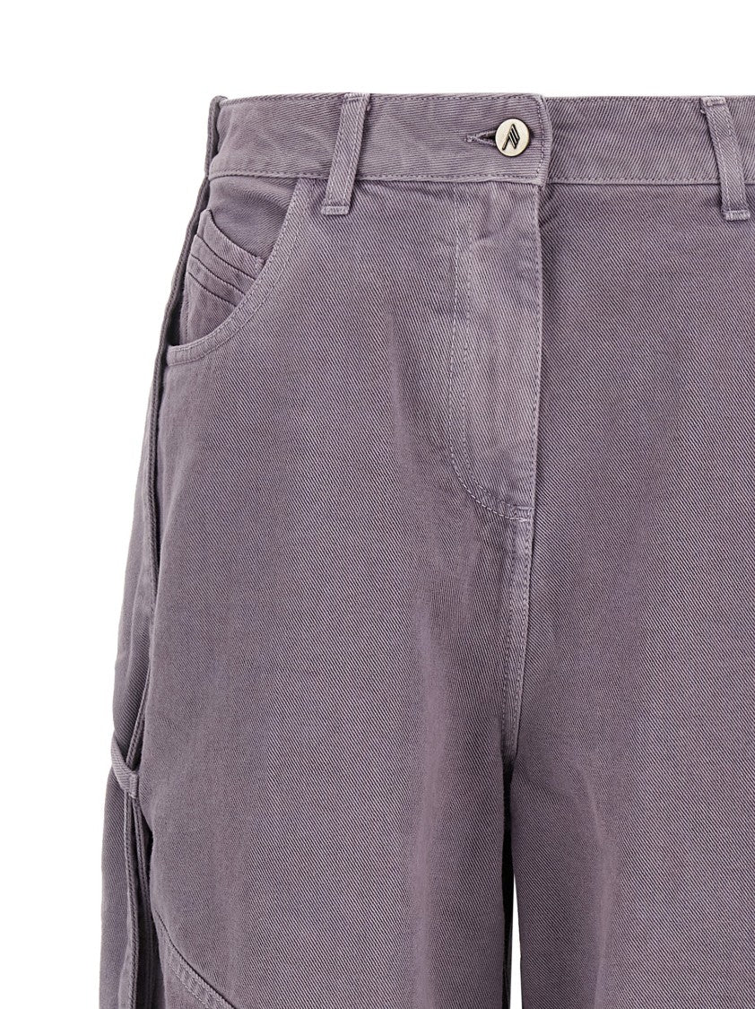 The Attico Garment-Dyed Purple Denim Jeans