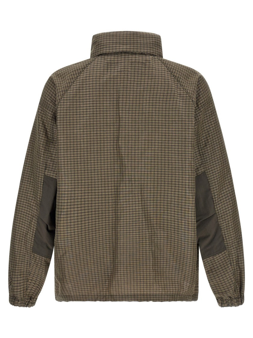 Comme Des Garçons Vichy Micro Check Linen Blend Anorak With Removable Hood