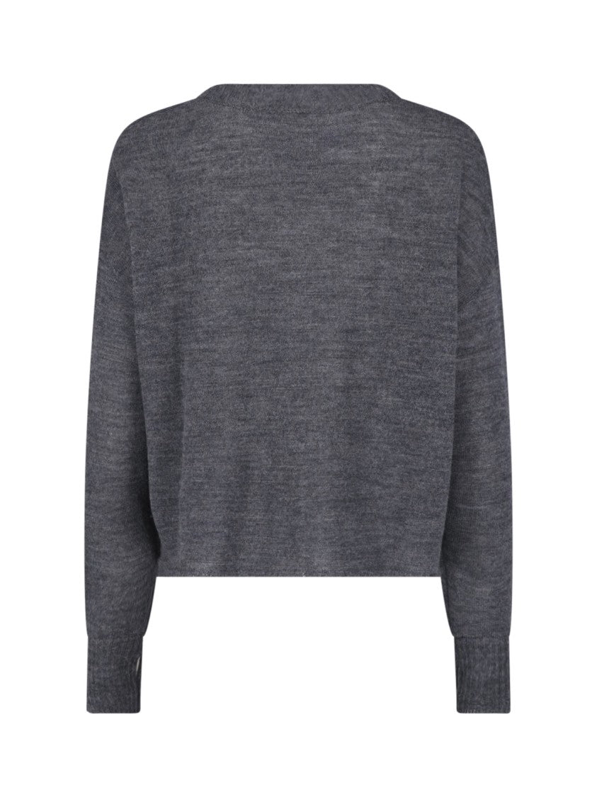 Ma'ry'ya Virgin Wool Cardigan With Round Neckline And Button Closure