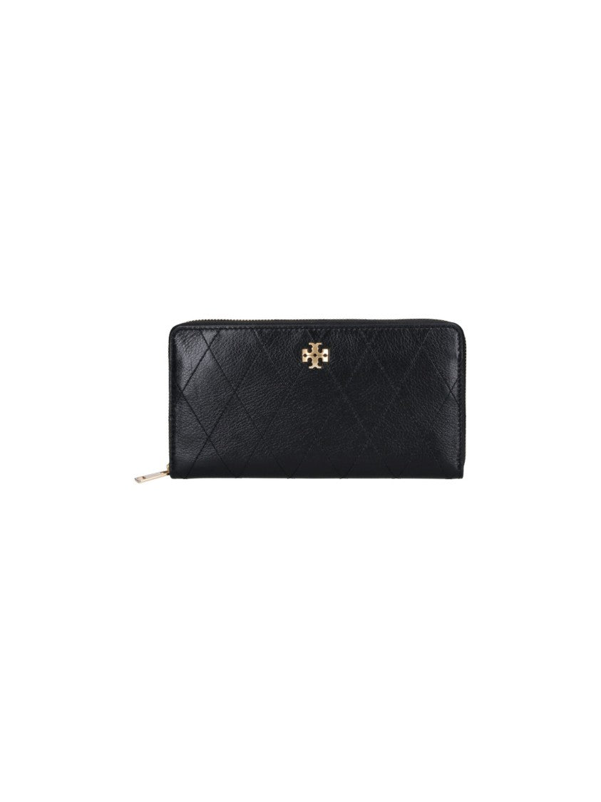 Tory Burch Black Charlie Zip-Around Leather Wallet