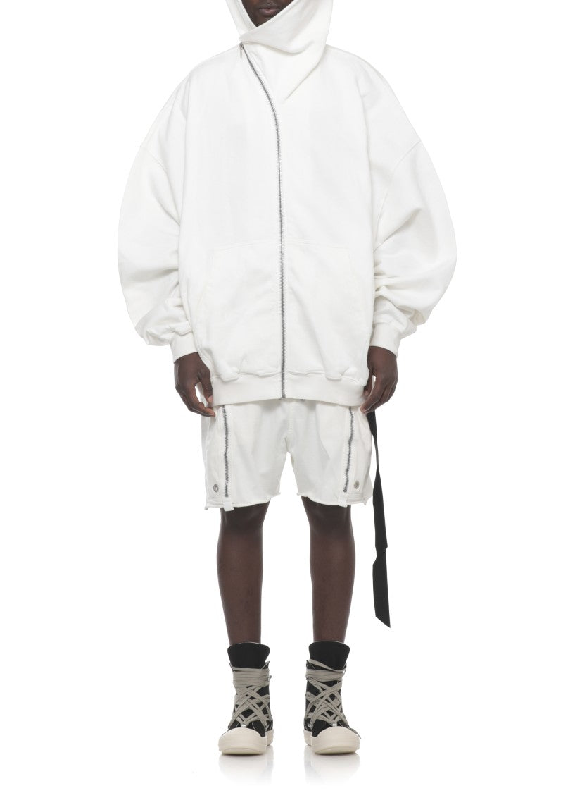 Drkshdw By Rick Owens White Mountain Hun Cotton Hoodie