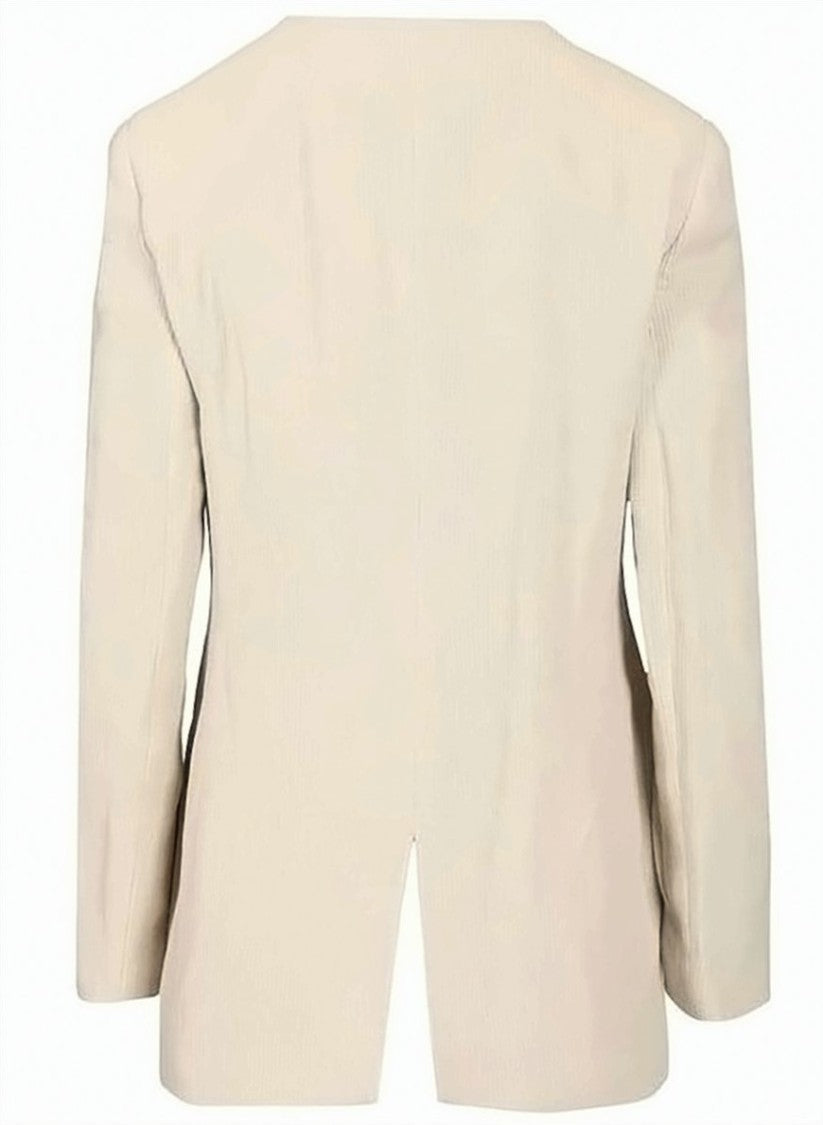 Emporio Armani Linen Blend Wrap V Neck Blazer