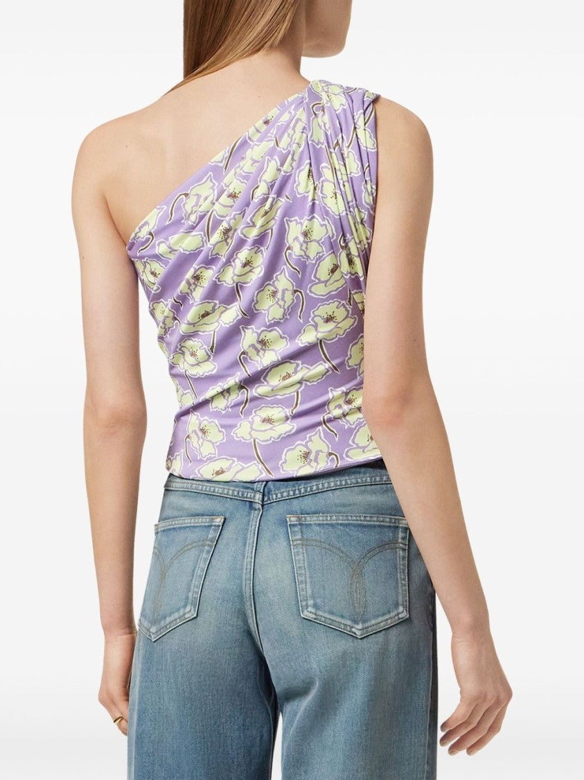 Versace One-Shoulder Lilac Top