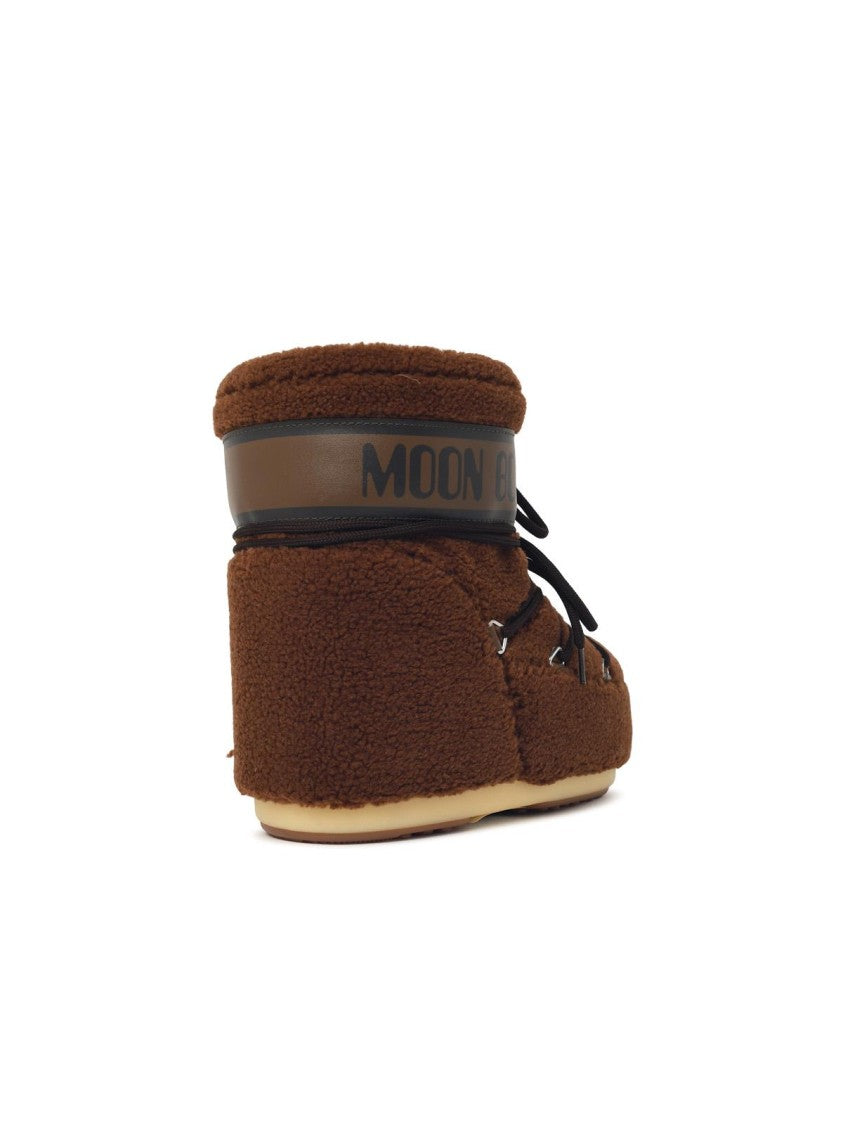 Moon Boot Teddy Fleece Slip-On Boots With Tubular Laces