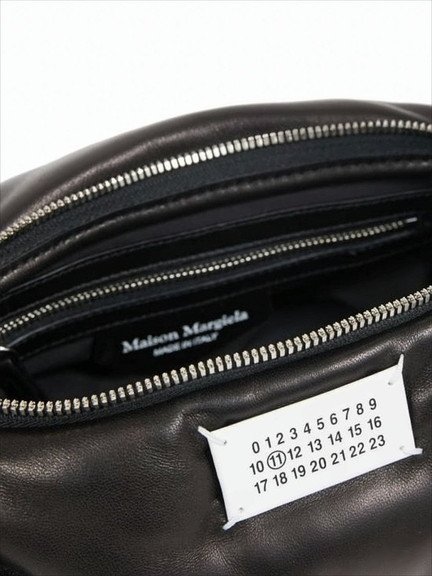 Maison Margiela Cylindrical Lambskin Leather Shoulder Bag With Adjustable Strap