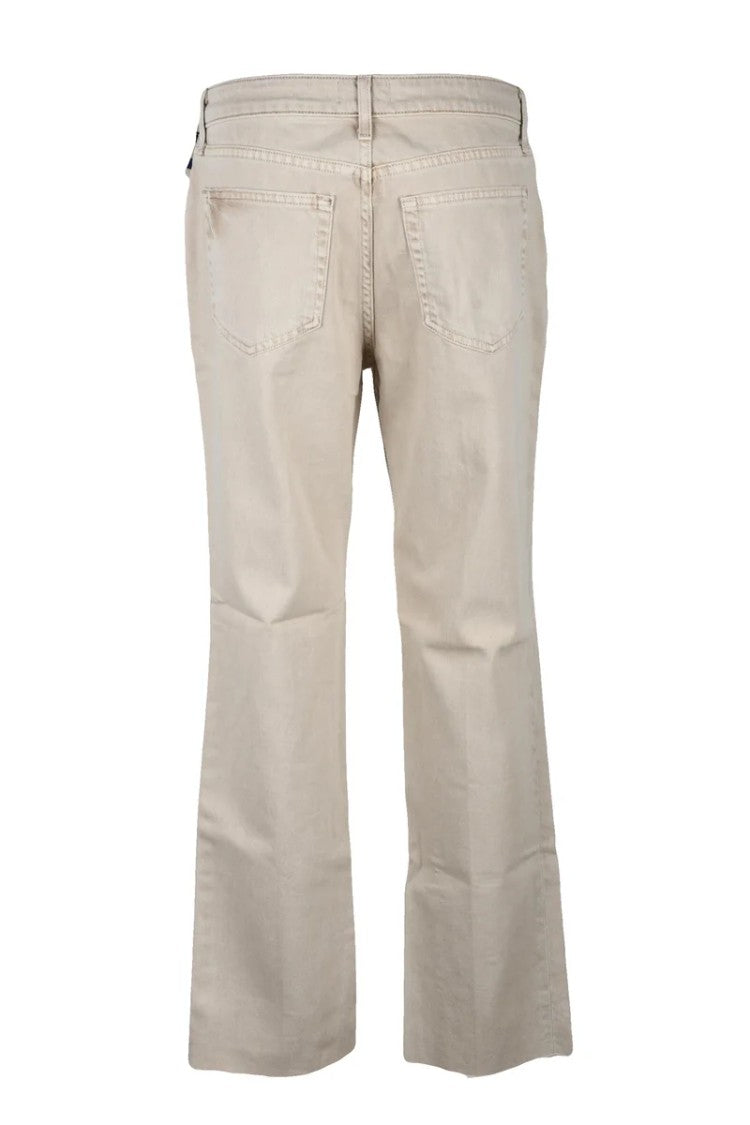 L'agence Beige Structured Cotton Jeans