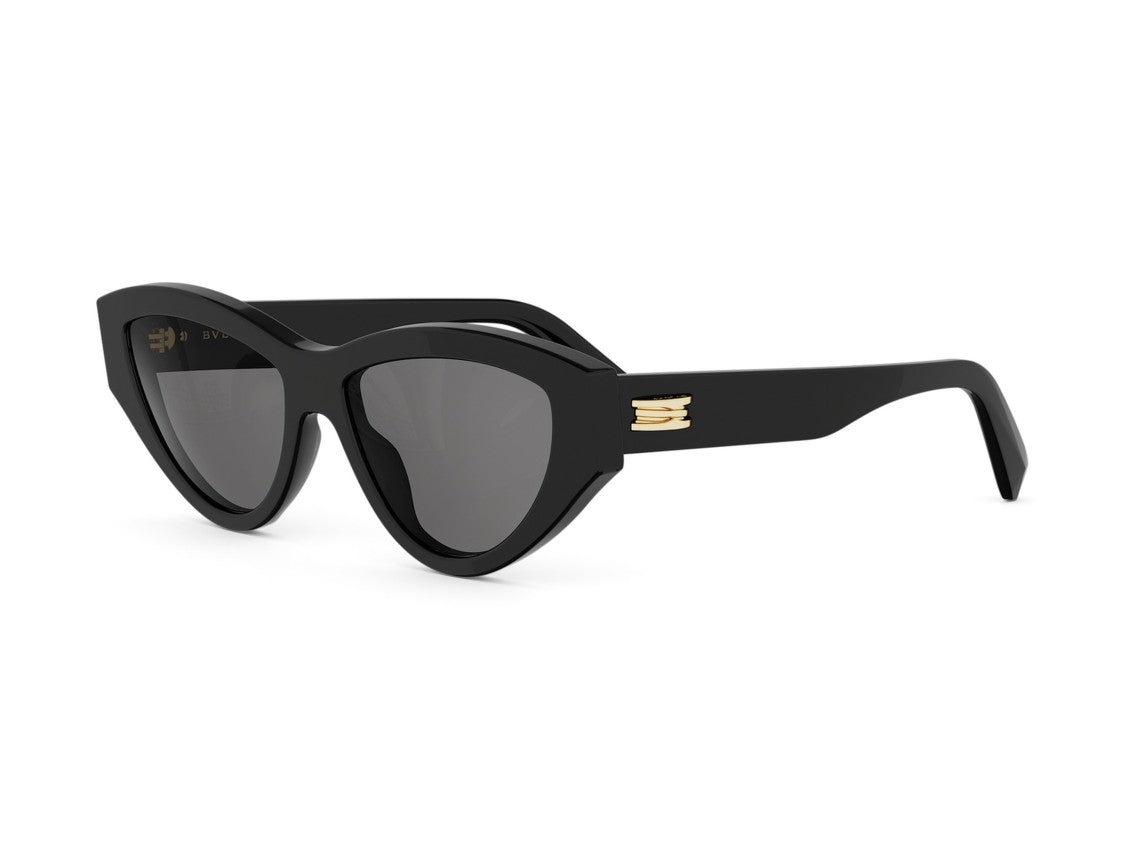Bulgari Glossy Black Bv40088i Gold Detail Cat-Eye Sunglasses