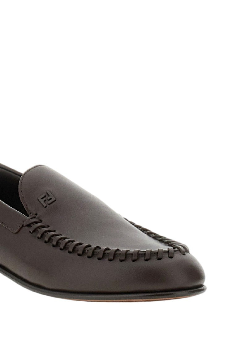 Fendi Classic Slim-Fit Leather Loafers