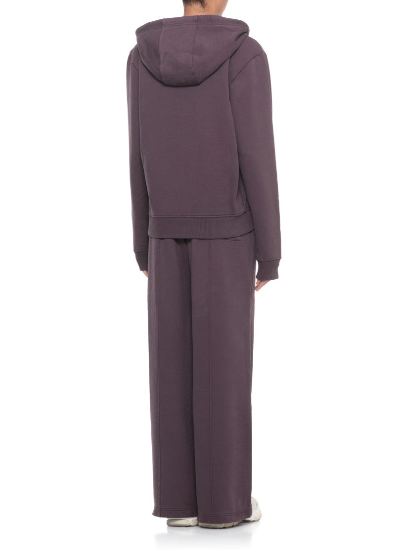 Casablanca Deep Purple Cropped Cotton Hoodie