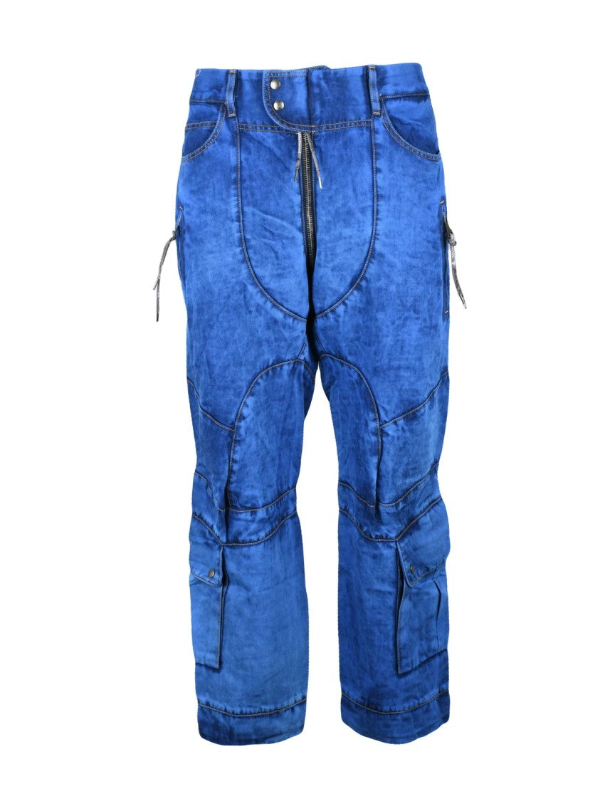 Vivienne Westwood Chap Track Wide Leg Trousers With Adjustable Hem