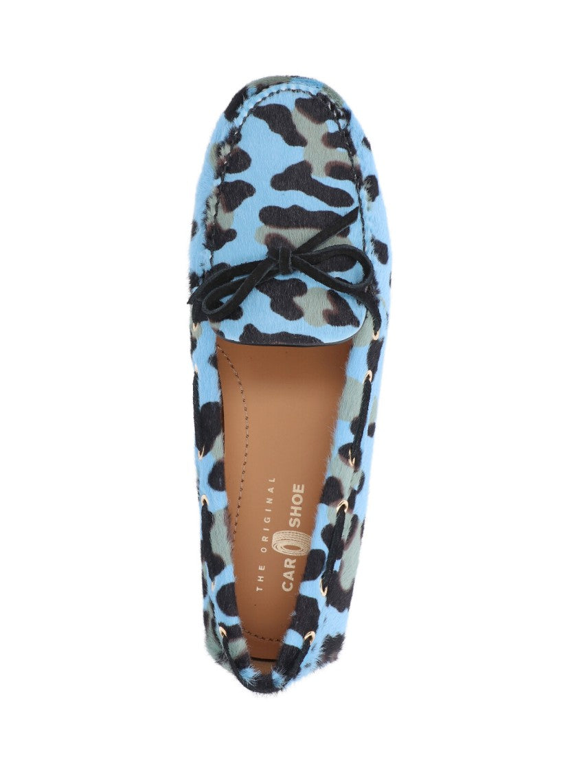 Car Shoe Leopard Print Moccasins – Blue