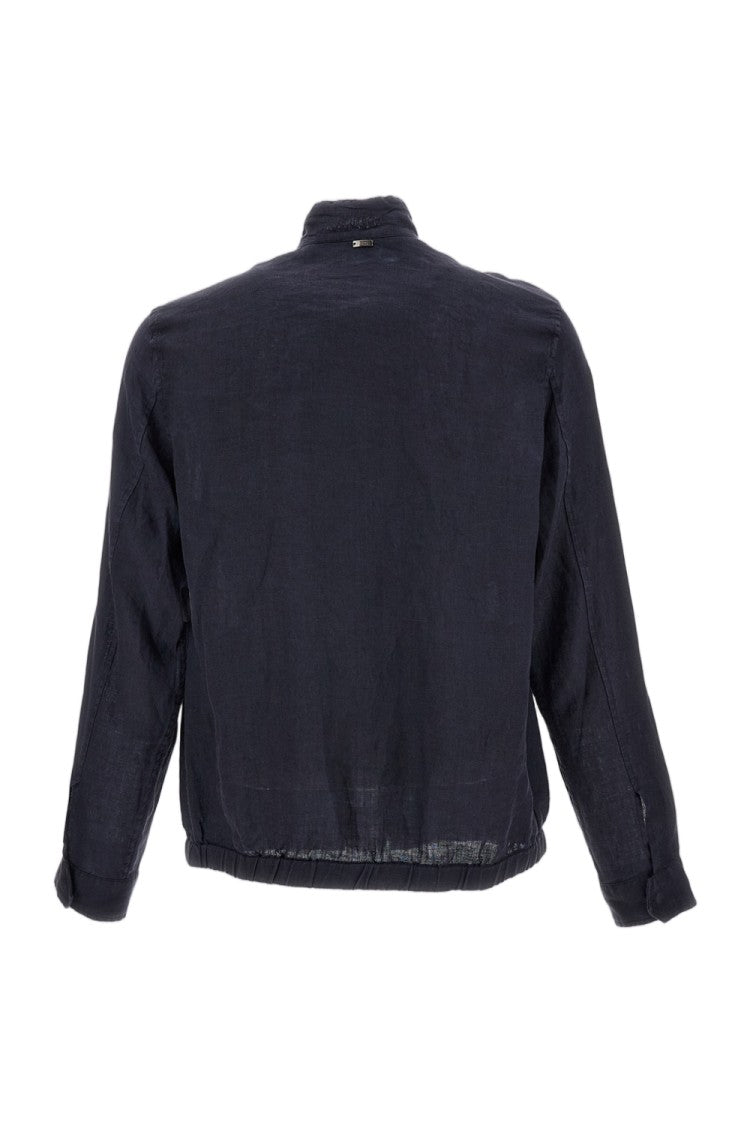 Herno Blue 'Sahariana Crafted' Linen Jacket