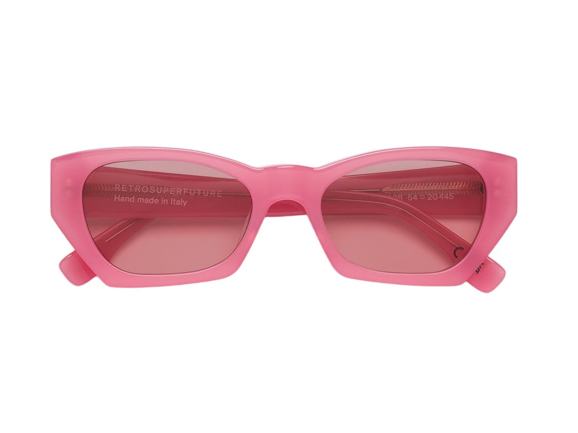 Retrosuperfuture Pink Amata Estate Fragola Translucent Oversized Square Sunglasses