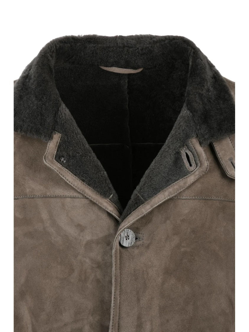 Gms-75 Structured Turquoise Shearling Coat
