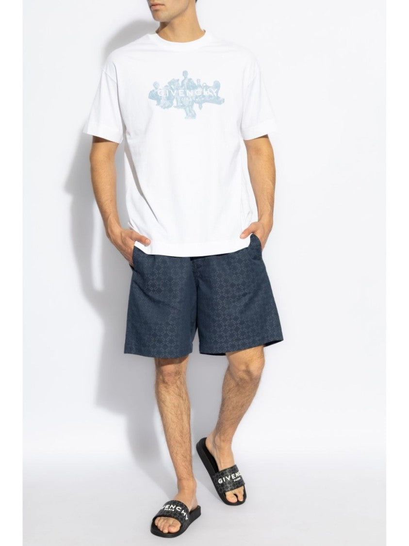 Givenchy White Lightweight Reverse Logo Jersey T-Shirt