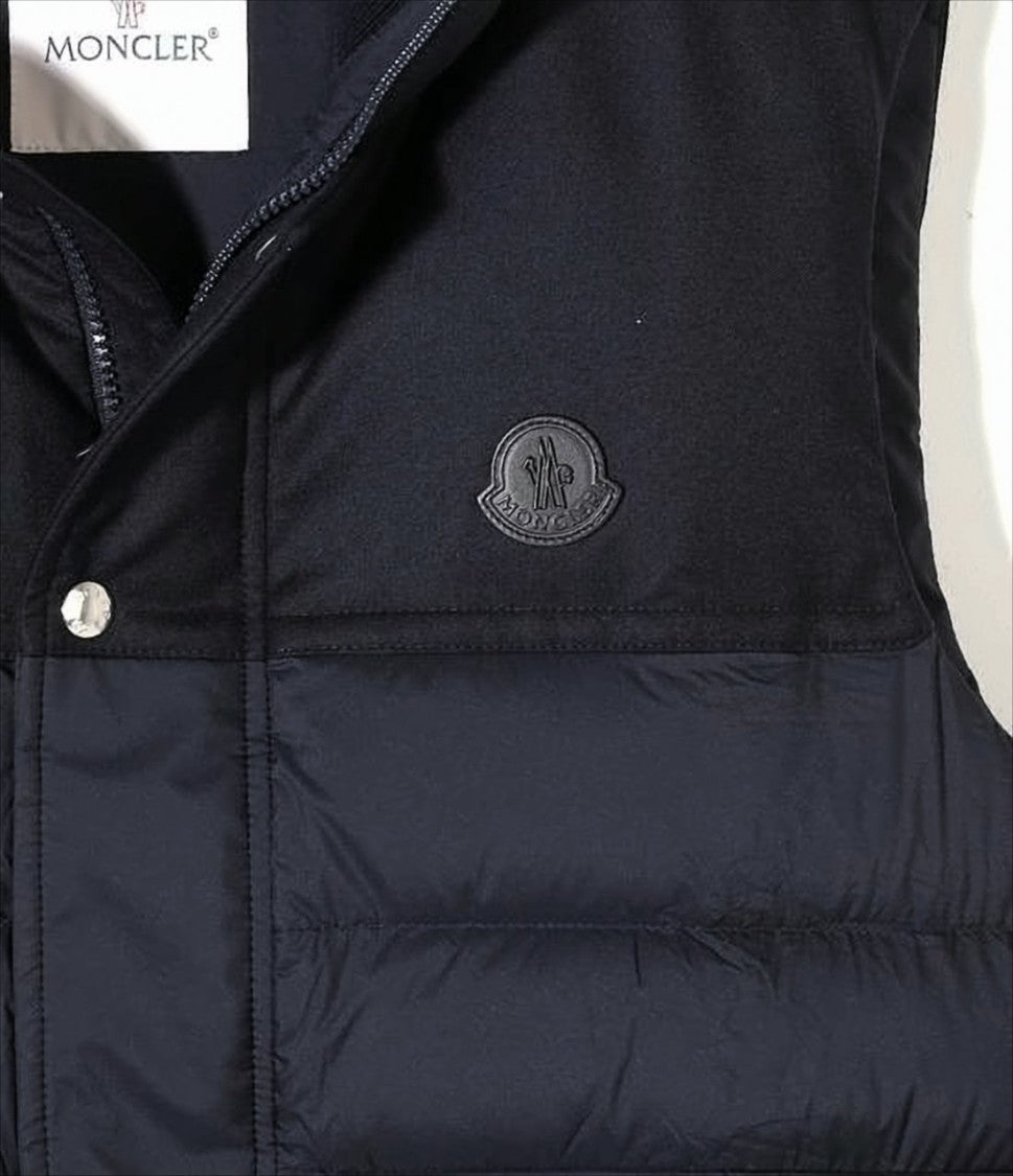 Moncler Padded Vest With High Collar And Embossed Logo