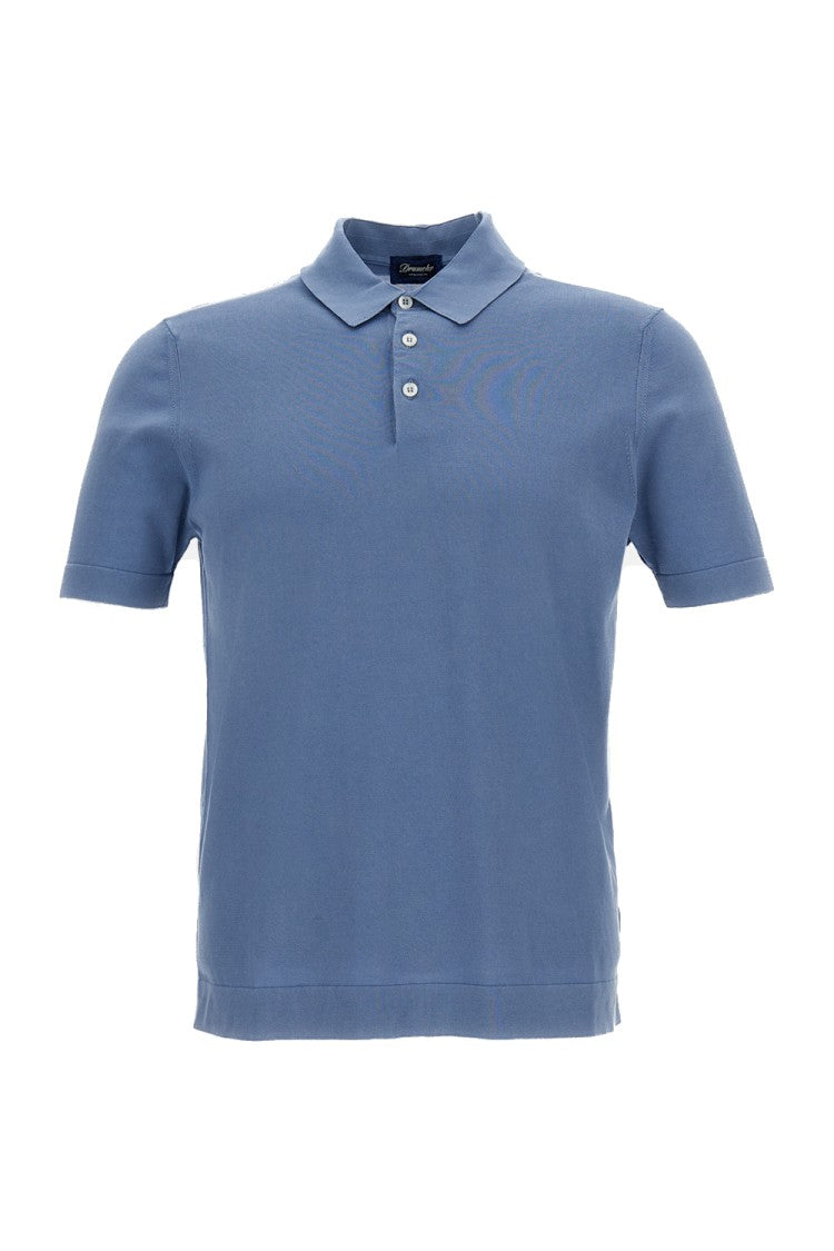 Drumohr Light Blue Cotton Polo Shirt