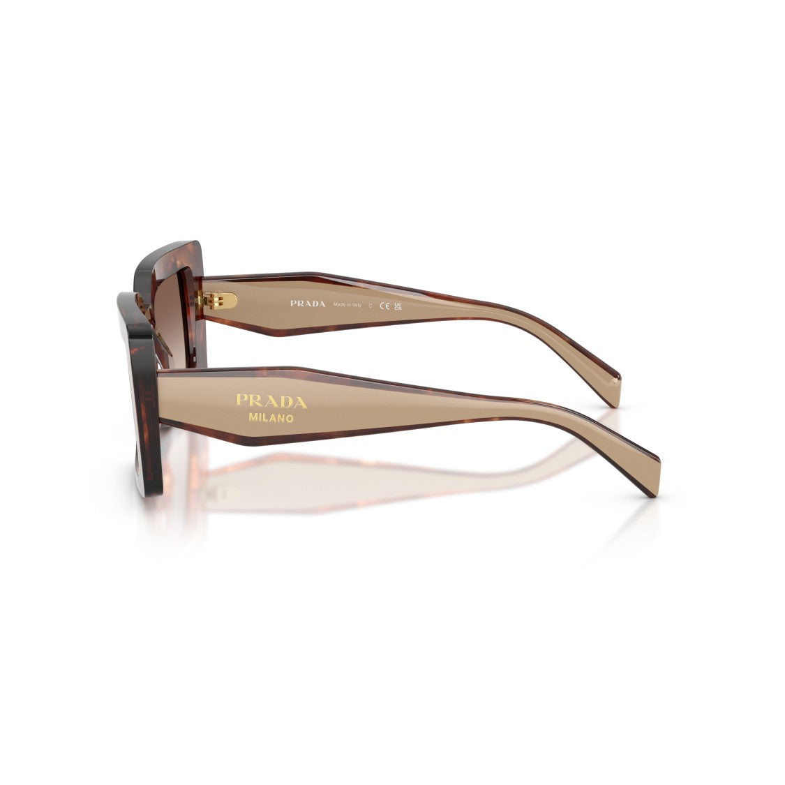 Prada 0Pr D01s Oversized Rectangular Tortoiseshell Sunglasses