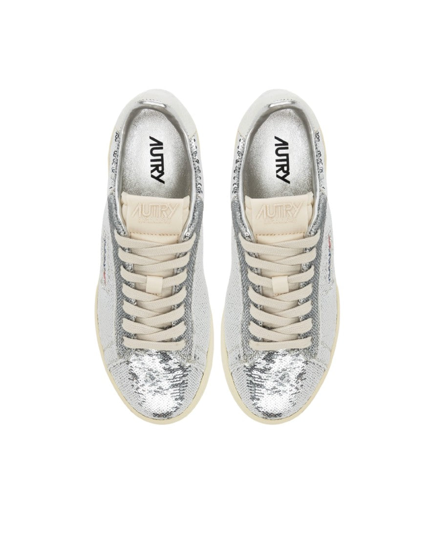 Autry Silver Sequin Dallas Sneakers