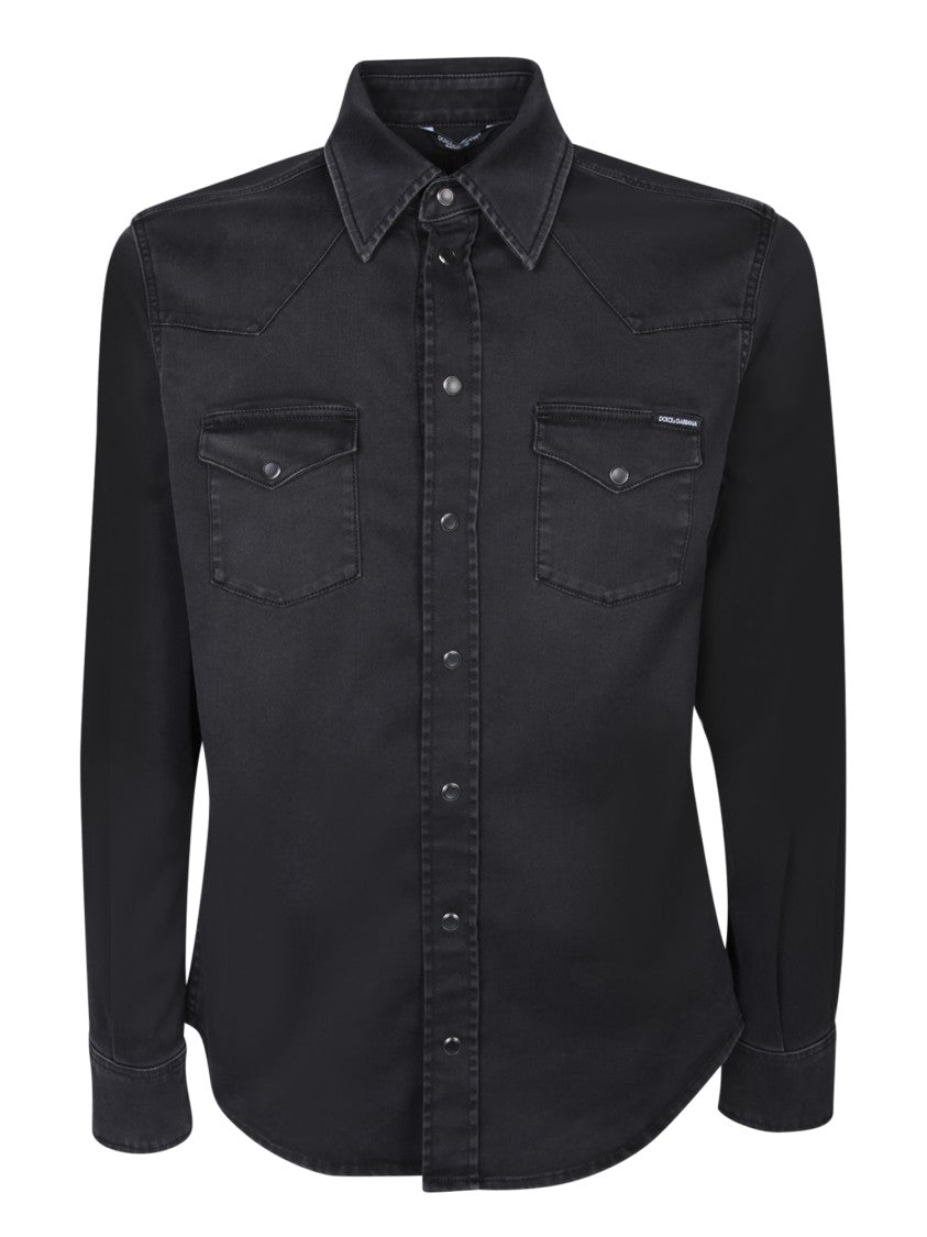 Dolce & Gabbana Structured Black Shirts With Tailored Fit