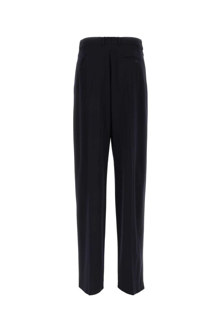 Balenciaga Navy Blue Twill Wide-Leg Pant