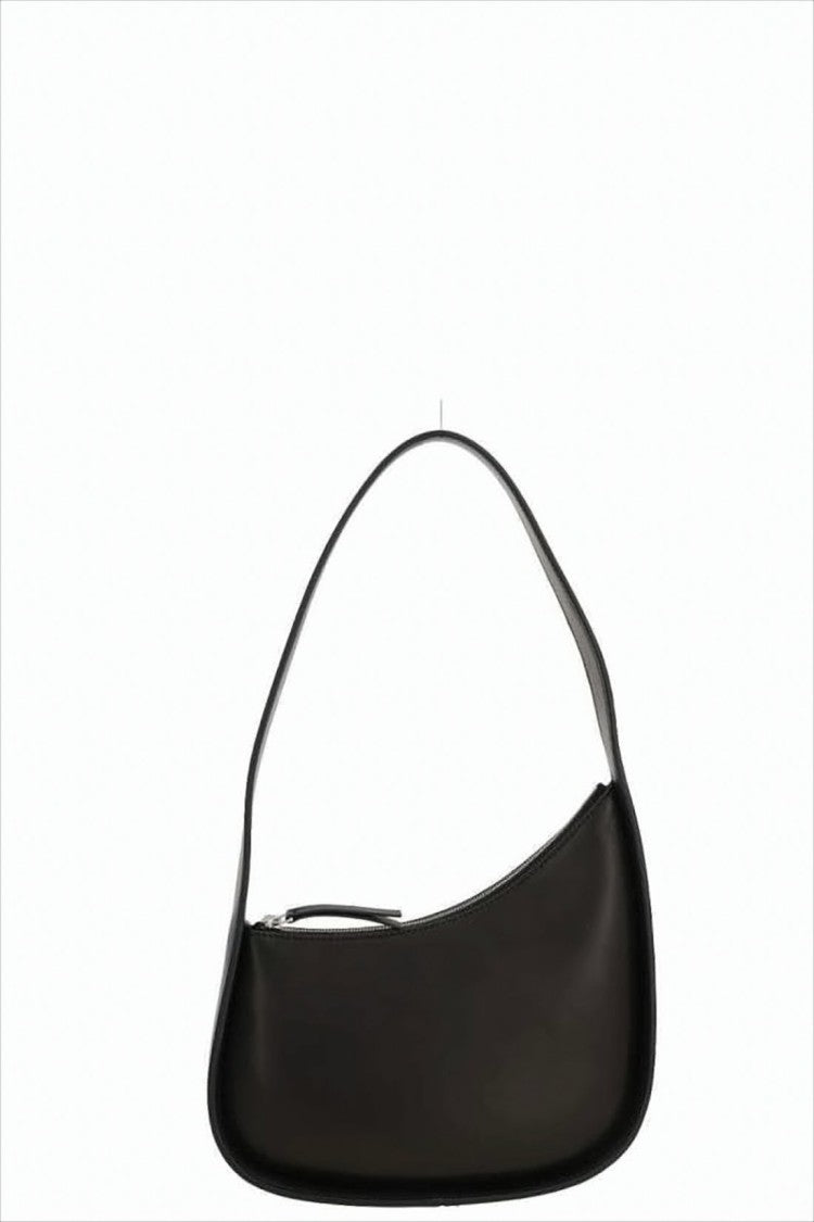 The Row Crescent-Shaped Black Calf Leather Shoulder Bag