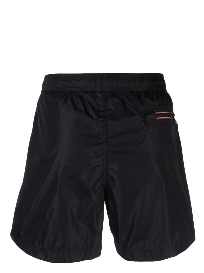 Moncler Black Minimalist Drawstring Zippered Pocket Shorts