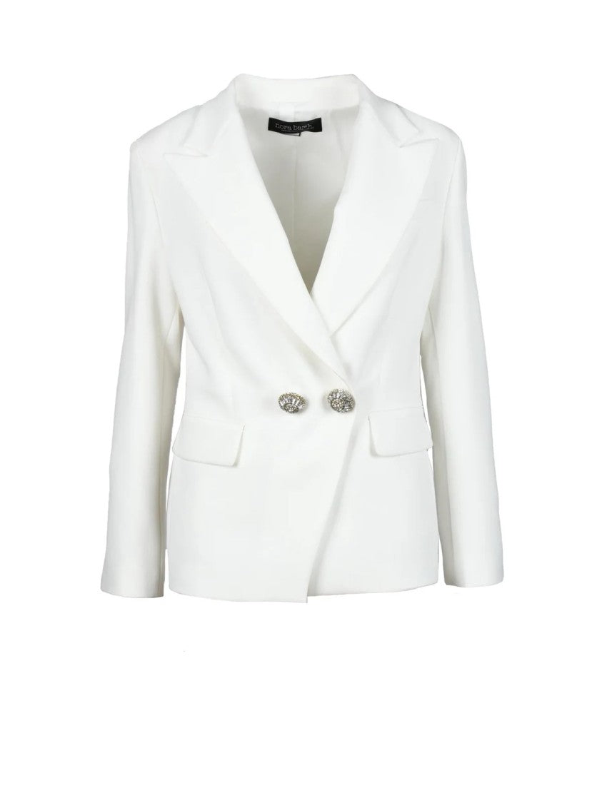 Nora Barth White Polyester Wool Viscose Elastane Jacket