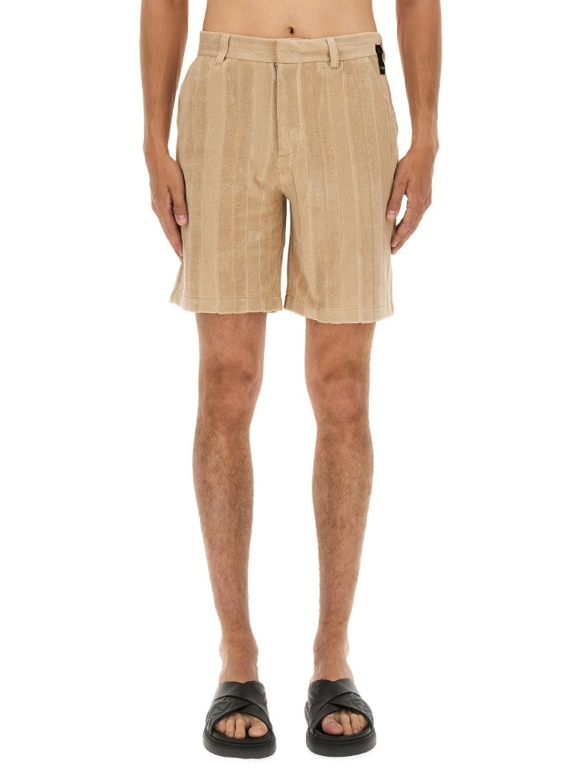 Fendi Textured Cotton Sea Boxer Shorts With Classic Waistband