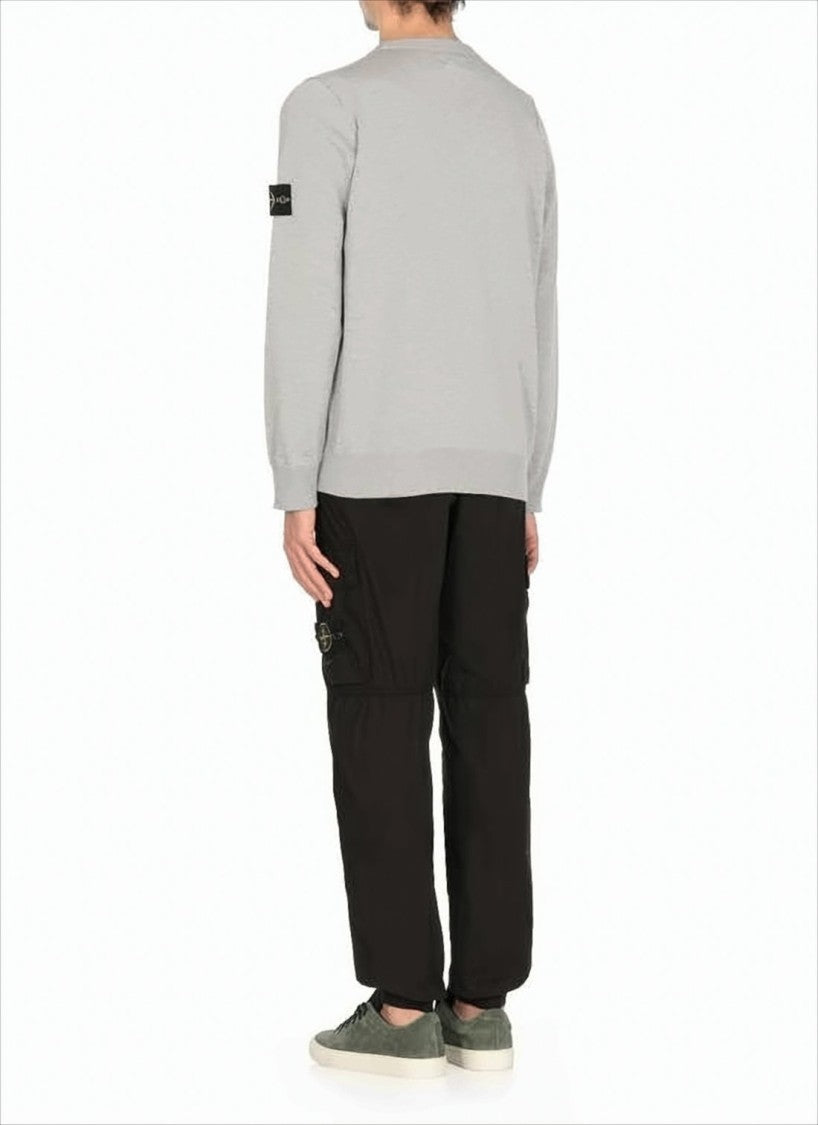 Stone Island Light Grey Cotton Sweater