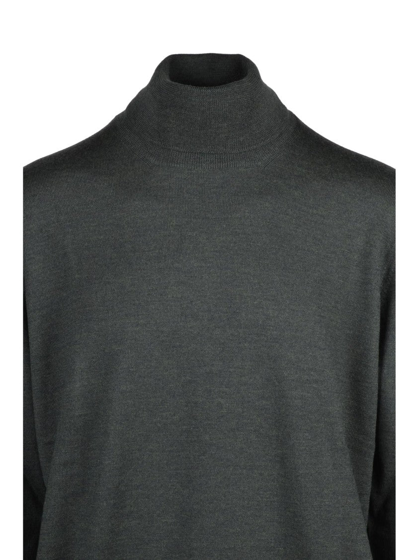 Gran Sasso Crew Neck Sweater In 100% Virgin Wool With Ribbed Finishing