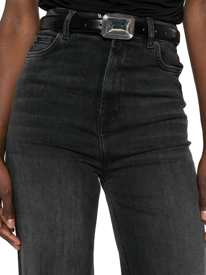 Twin-Set High-Waisted Wide Leg Pants With Classic Five-Pocket Styling