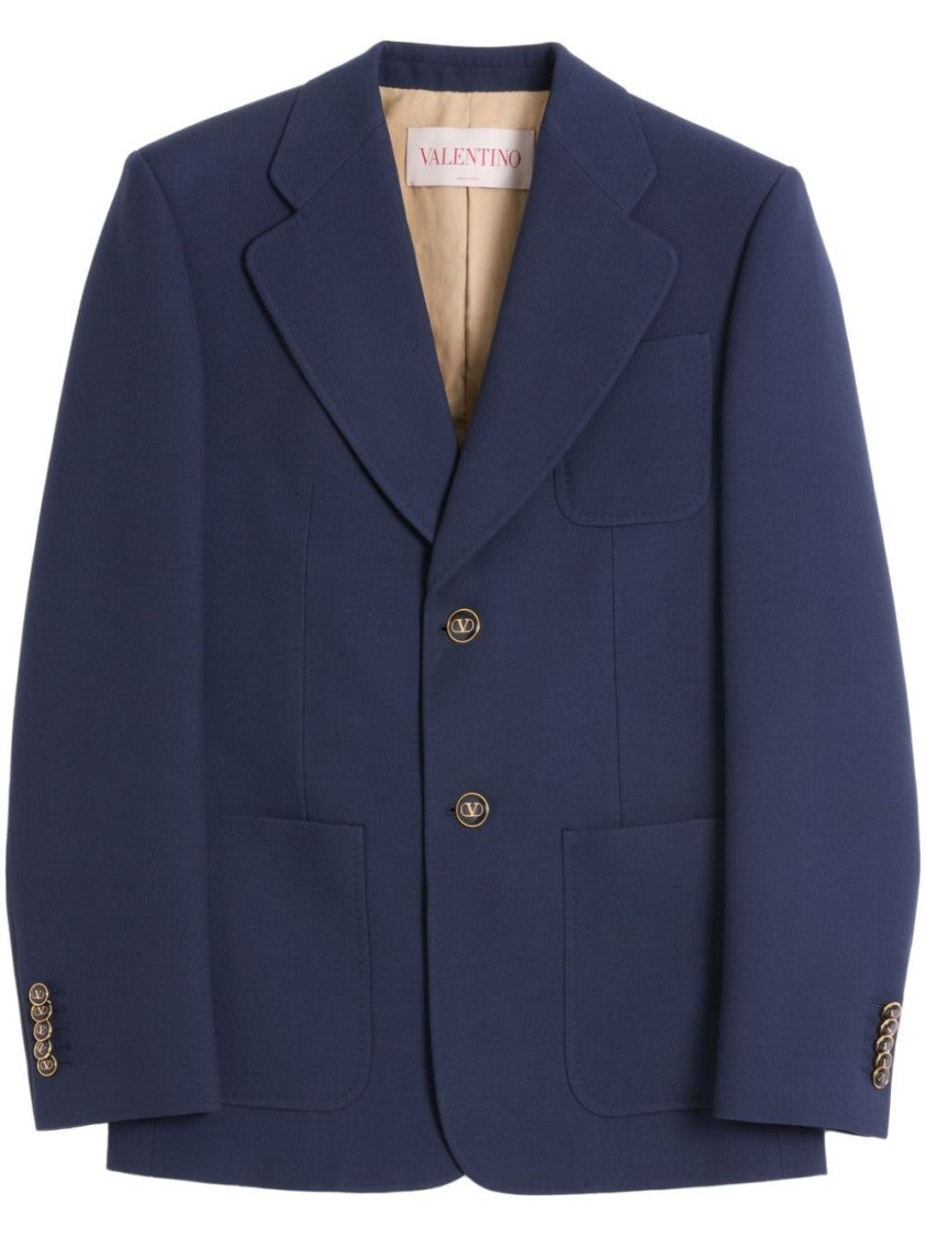 Valentino Single-Breasted Blue Jacket