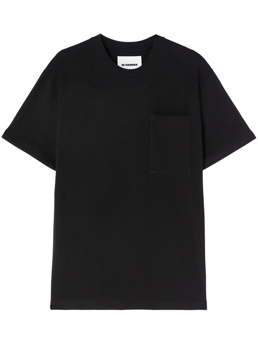 Jil Sander Crewneck Black Cotton Jersey T-Shirt