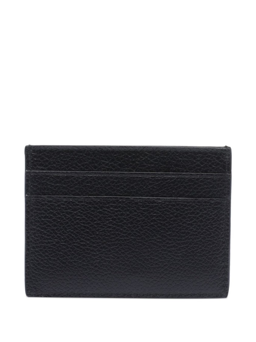 Balenciaga Black Grained Calfskin Cash Card Wallet
