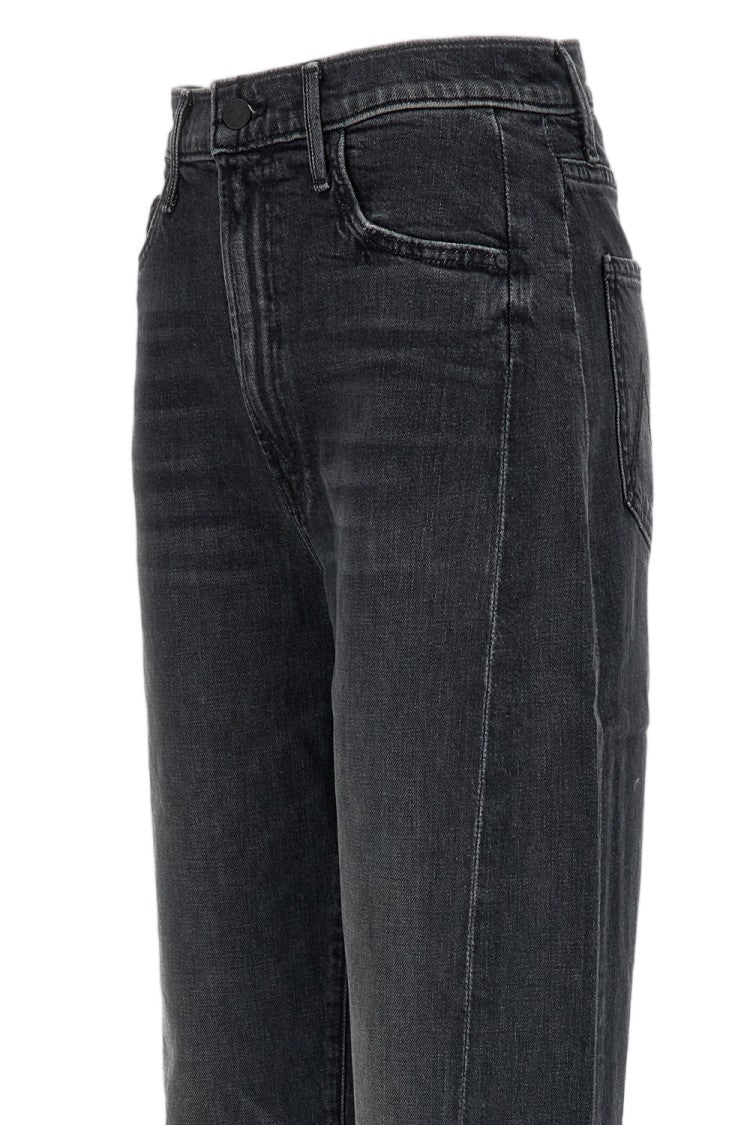 Mother Washed Black The Half Pipe Flood Fray Stretch Jeans