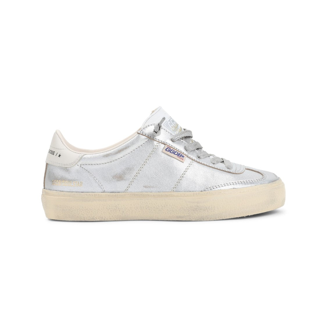 Golden Goose Low-Top Sneakers In Metallic Leather With Distressed Finish