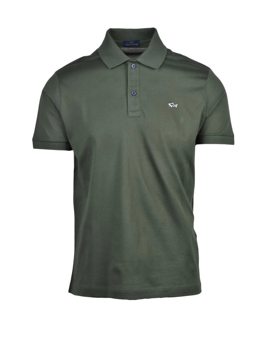 Paul & Shark Green Cotton Embroidered Polo Shirt