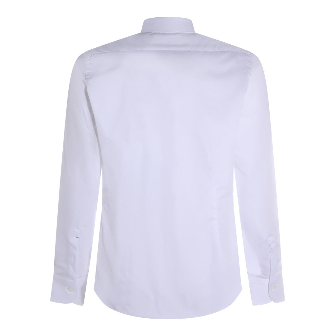Mazzarelli Long-Sleeve White Shirt With Pointed Collar