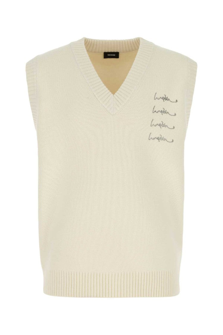 We11 Done Sleeveless Knit Vest With V-Neckline