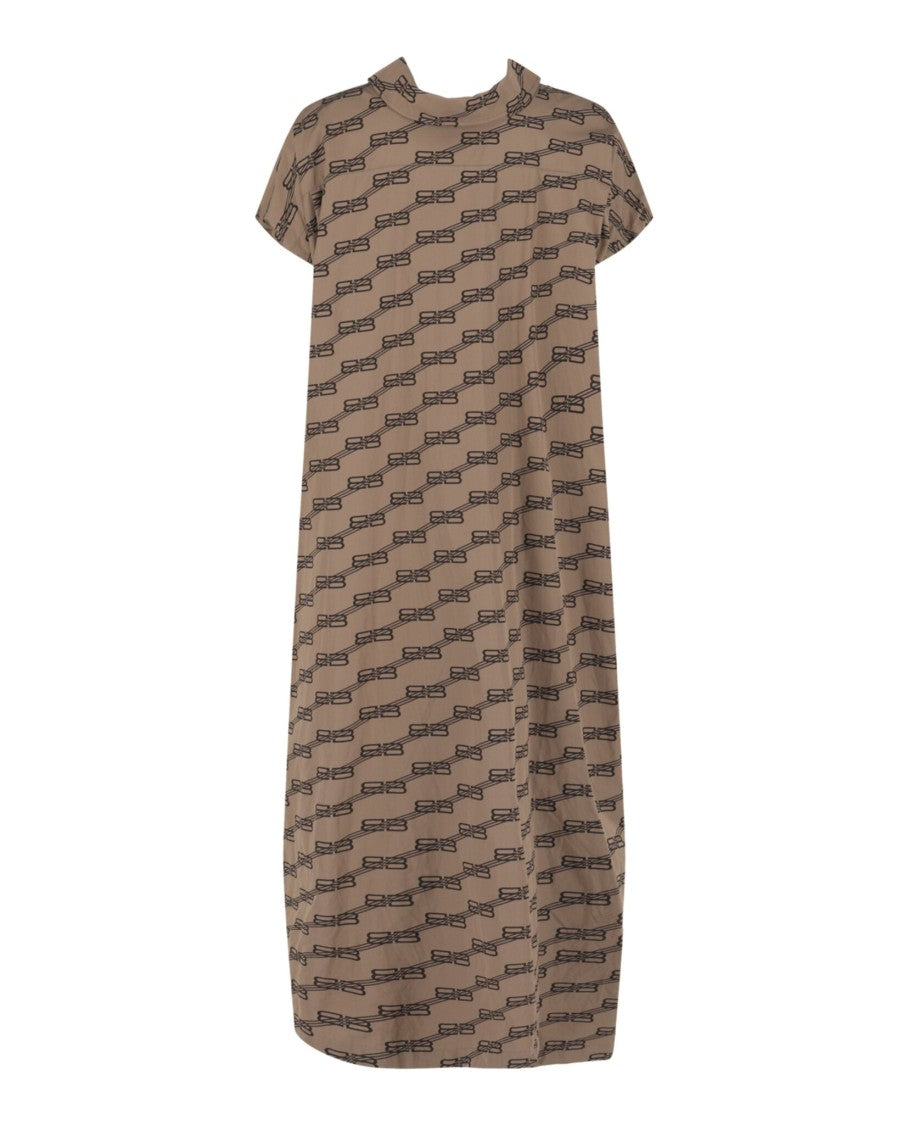 Balenciaga Rawcut Monogram Midi Shirt Dress